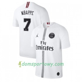 Koszulka Paris Saint-Germain Mbappe 7 Jodan Biały Trzeci Koszulki Piłkarskie 2018-2019 Krótki Rękaw